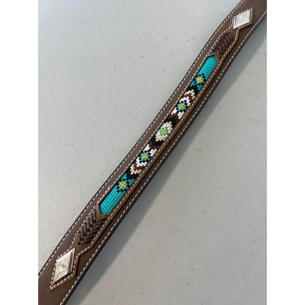 Nocona Southwestern Belt Kids Embroidered Pattern Brown Multi Bohemian Western